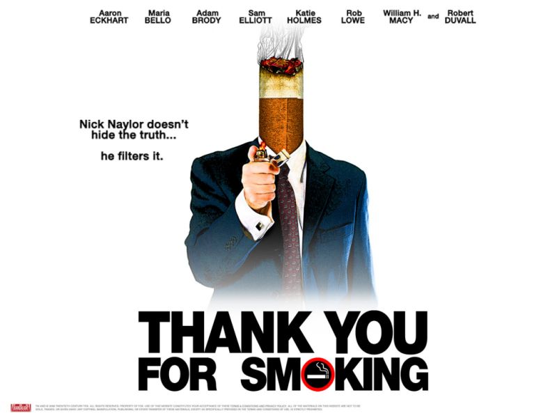 Pel cula Thank You For Smoking Gracias Por Fumar Beers Politics