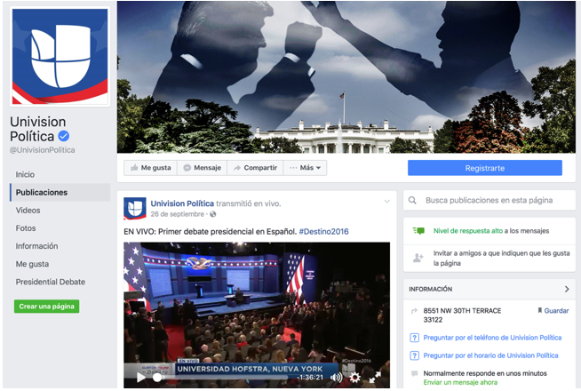 Facebook live en comunicación política